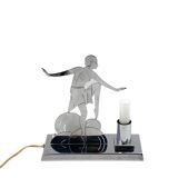 Art Déco Charleston Dancer cubist Table Lamp, LW Paris France, circa 1930