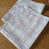 6 antique checkered napkins