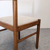 Set of 6 brutalist beech chairs, 1960s-1970s