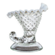Horn cup in bubbled glass and white opaline