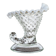 Horn cup in bubbled glass and white opaline