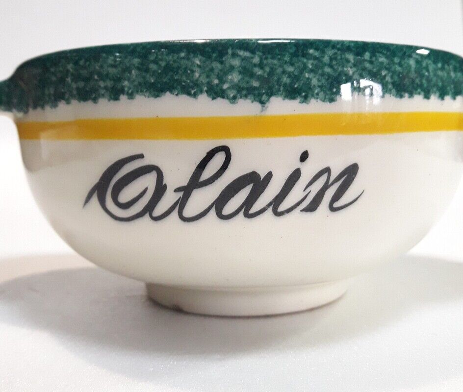Bowl with ears HB Quimper with name Alain