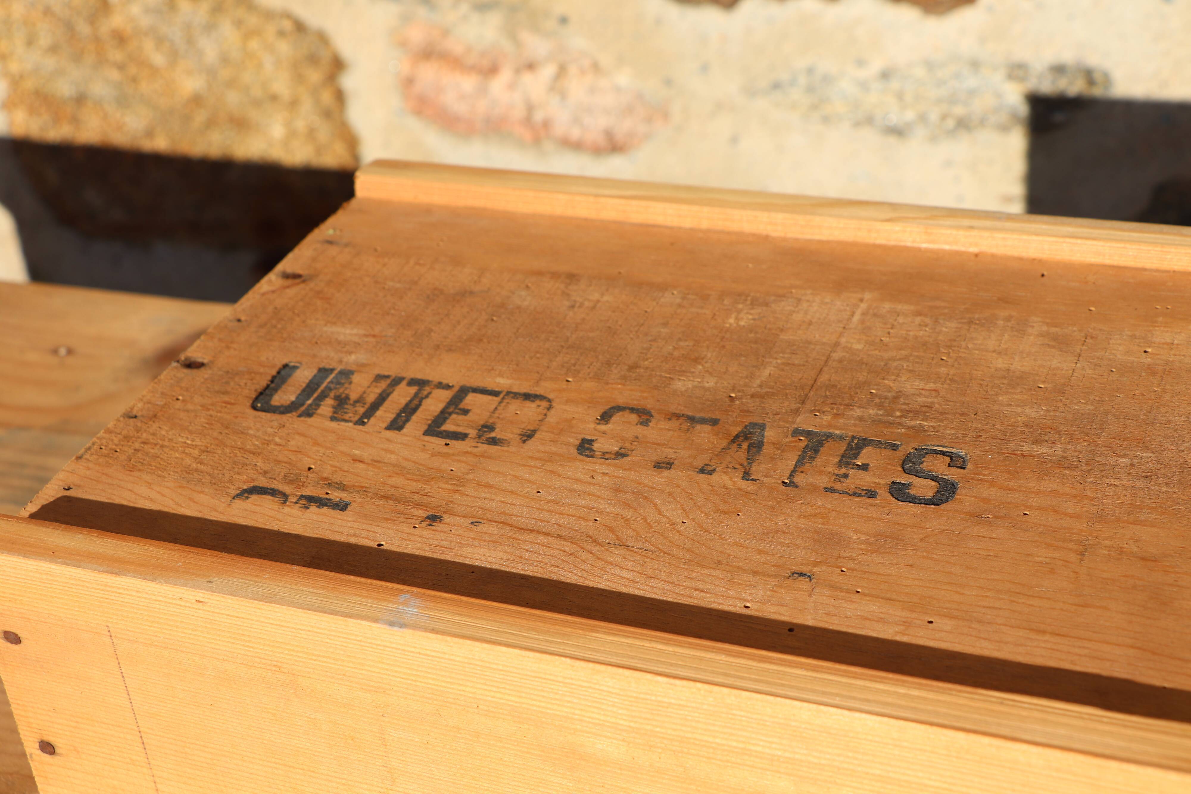 American desk in raw wood 1900