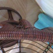 Vintage set of 2 swivel chairs in bamboo and rattan - Papasan shape