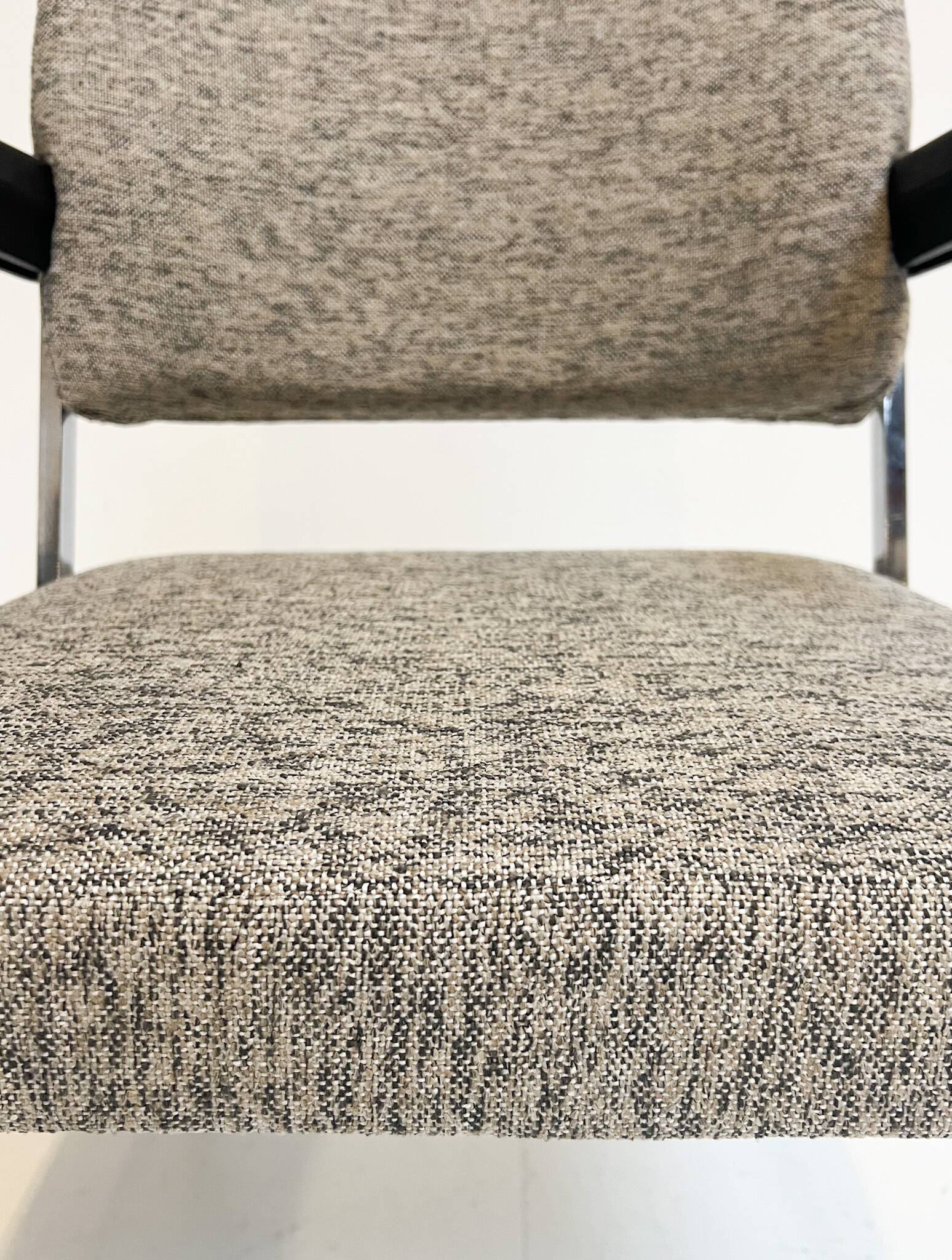 Gray upholstered designer armchair attributed to Gispen, 1960s