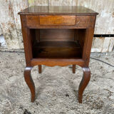 Louis XV Nightstand Table Wood Drawer + 19th Century Oak Vintage Case