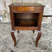 Louis XV Nightstand Table Wood Drawer + 19th Century Oak Vintage Case