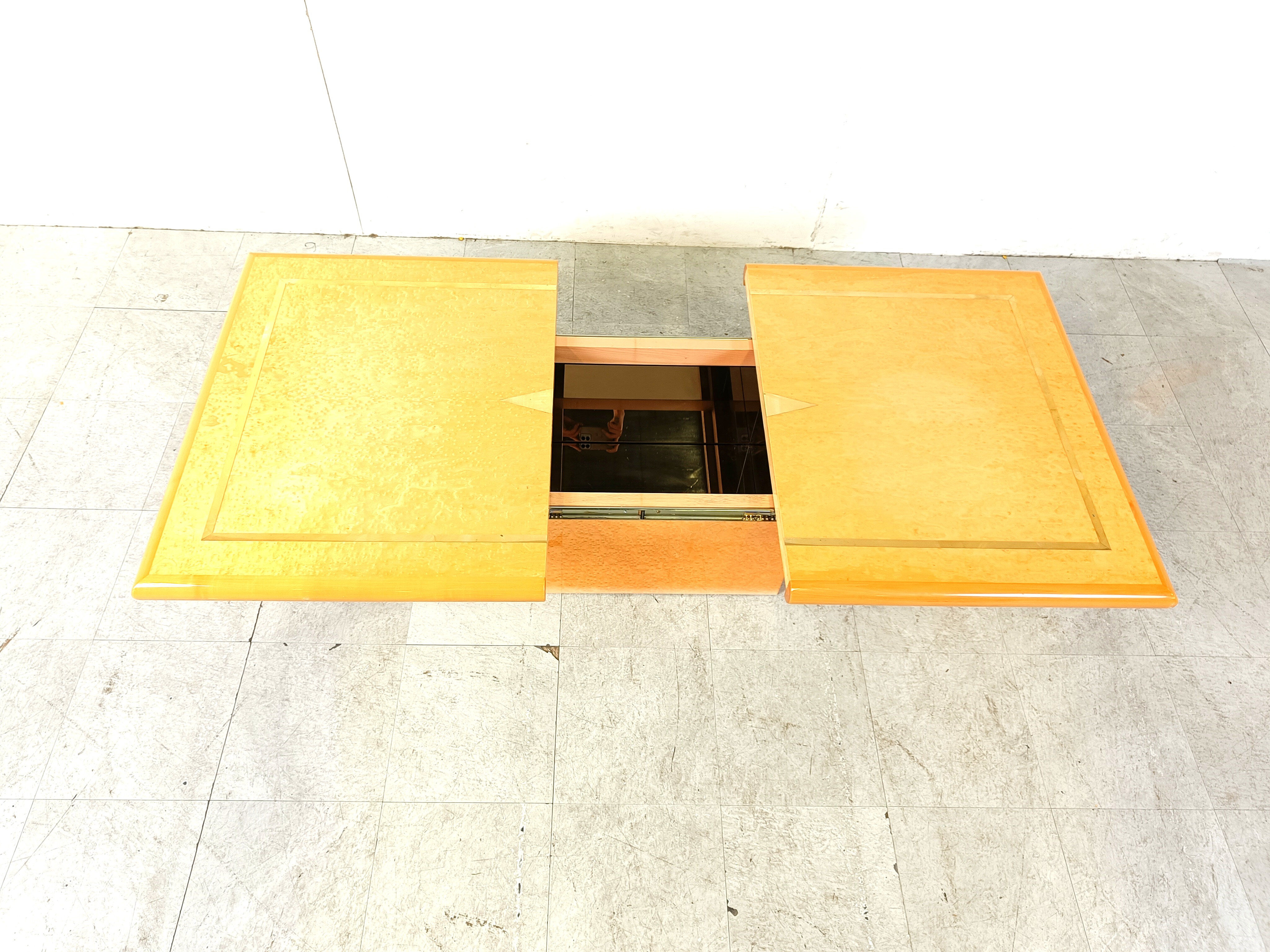 Vintage hidden bar coffee table by Eric Maville, 1970s