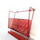 Vintage magazine rack in red lacquered perforated metal from the 70s