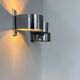 Pair of vintage wall lights, curved chrome metal, France 1970