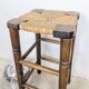 High stool in wood and straw