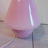 Lampe champignon rose Murano 70's