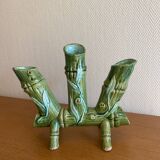 Art Nouveau earthenware vase with bamboo decoration circa 1900