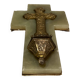 Art Deco holy water font in bronze, onyx and brass from the early 20th century