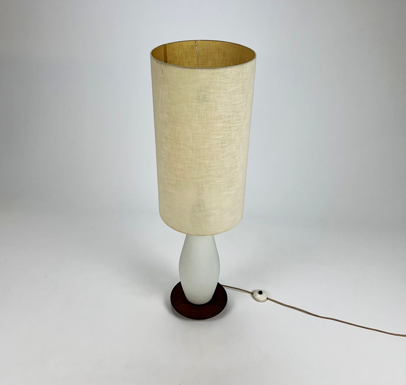 Mid century italian glass and teak floorlamp, 1950s