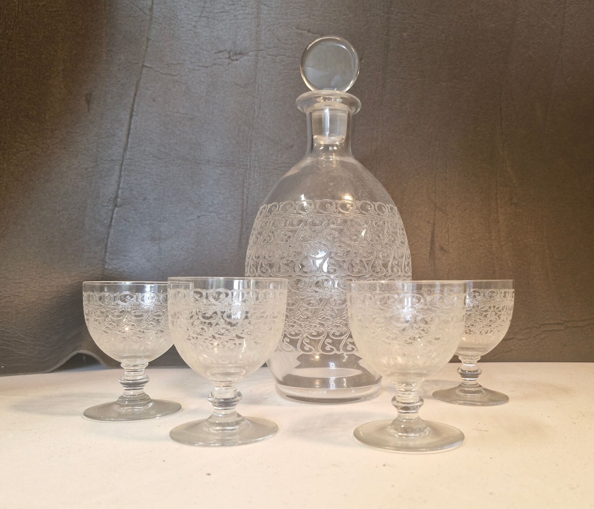 Baccarat carafe and glasses