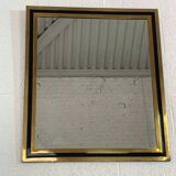 Vintage steel and brass mirror
