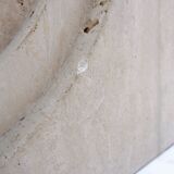 Sculptural Glass and Travertine coffee table