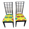 Paire de chaise tapissées avec tissu wax