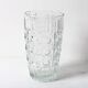 Vintage Solid Heavy Clear Hand Pressed Glass Flower Vase / Italy / 1960s