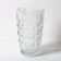 Vintage Solid Heavy Clear Hand Pressed Glass Flower Vase / Italy / 1960s