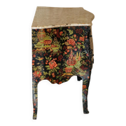 Antique Chinoiserie Commode Hand-Painted with Marble Top