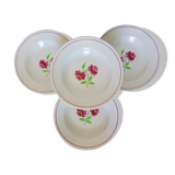 4 K and G Luneville soup plates, Rose Mai model 2106201