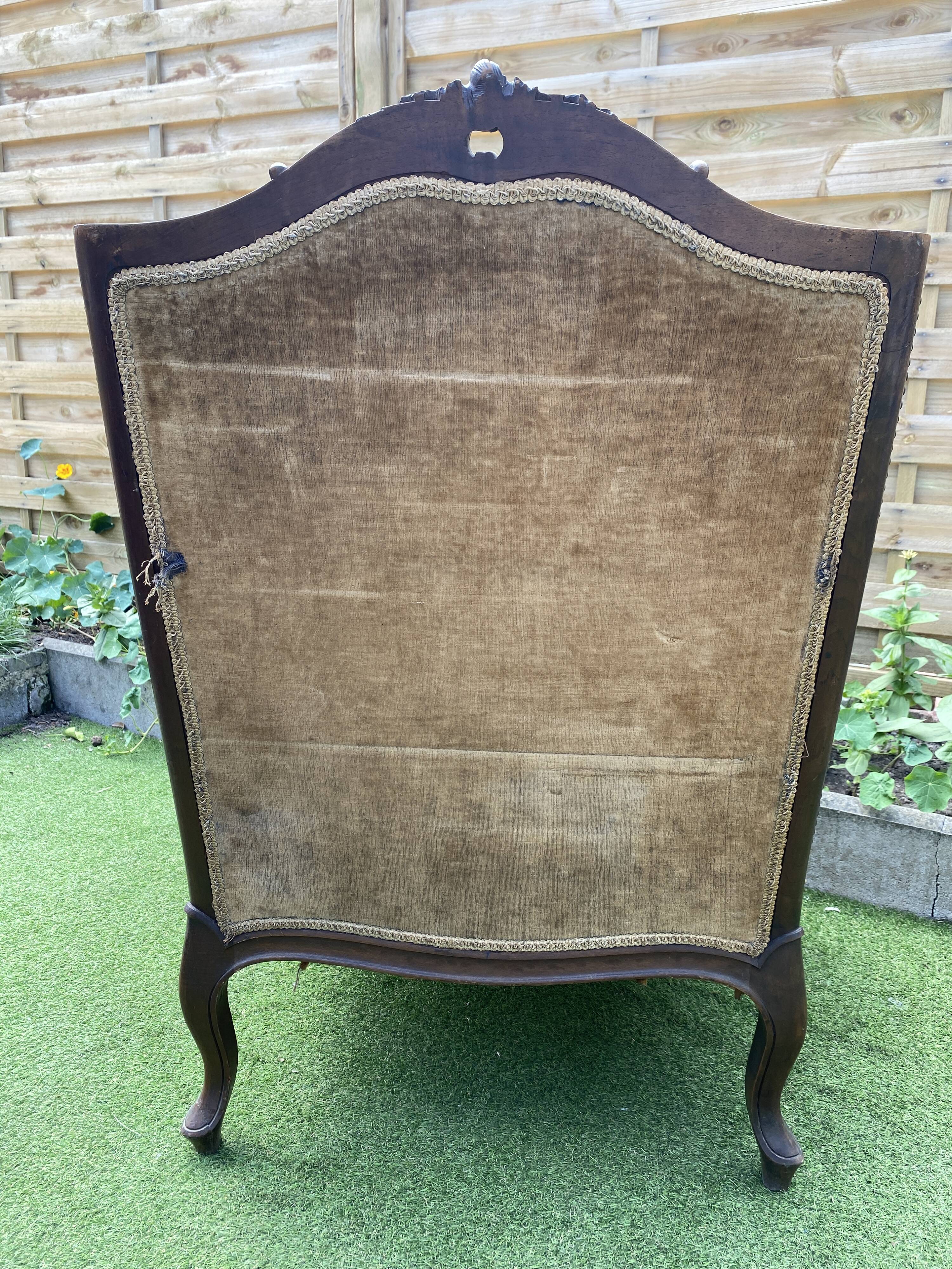 Louis XV style wingback armchair