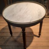 Coffee table with a marble top, known as "bouillotte".
