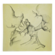 Mixed media, oil and black pen on canvas, Serge Goldwitcht "Gliding"