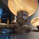 Decorative lustre from the early 1900s, in bronze and alabaster, Swedish Jugend.