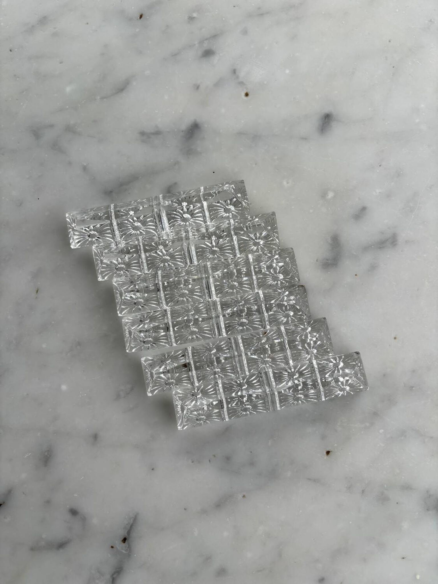 Set of 6 crystal knife holders