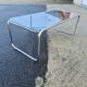 Bauhaus "laccio" style coffee table Marcel Breuer, glass and chrome tubular