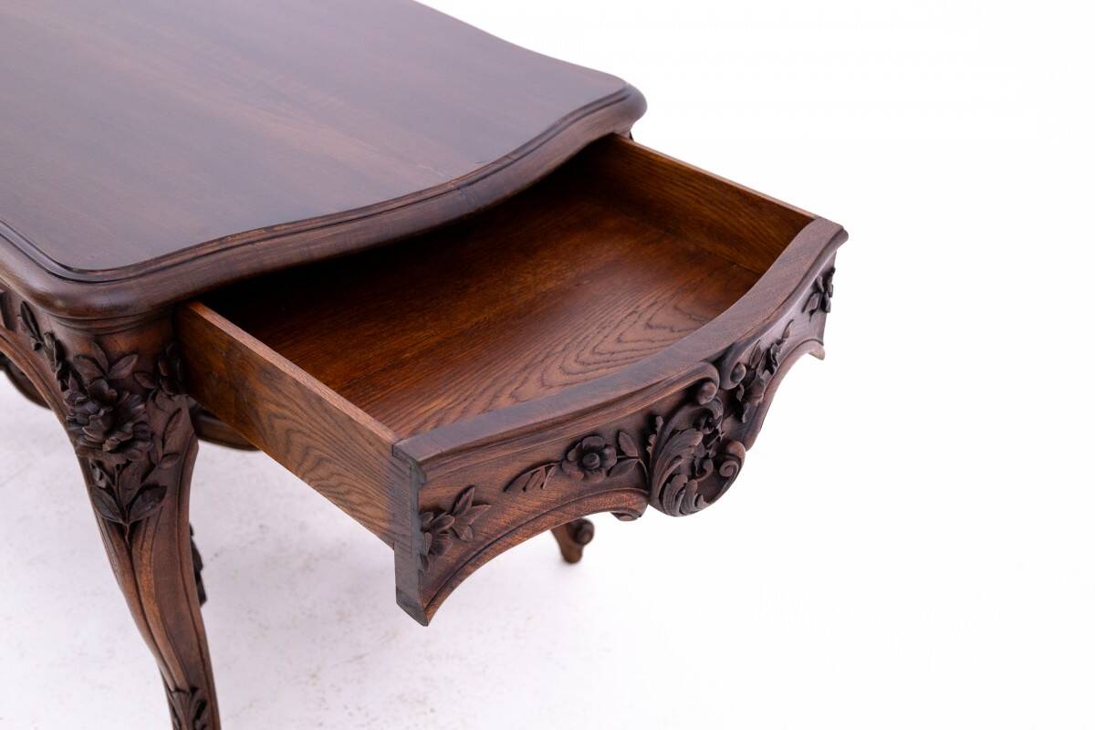 Richly carved table - coffee table, France, late 19th century.