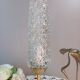 Lampe à poser verre pointe de diamant, vintage