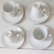 Guy degrenne - 4 cups and 4 porcelain saucers