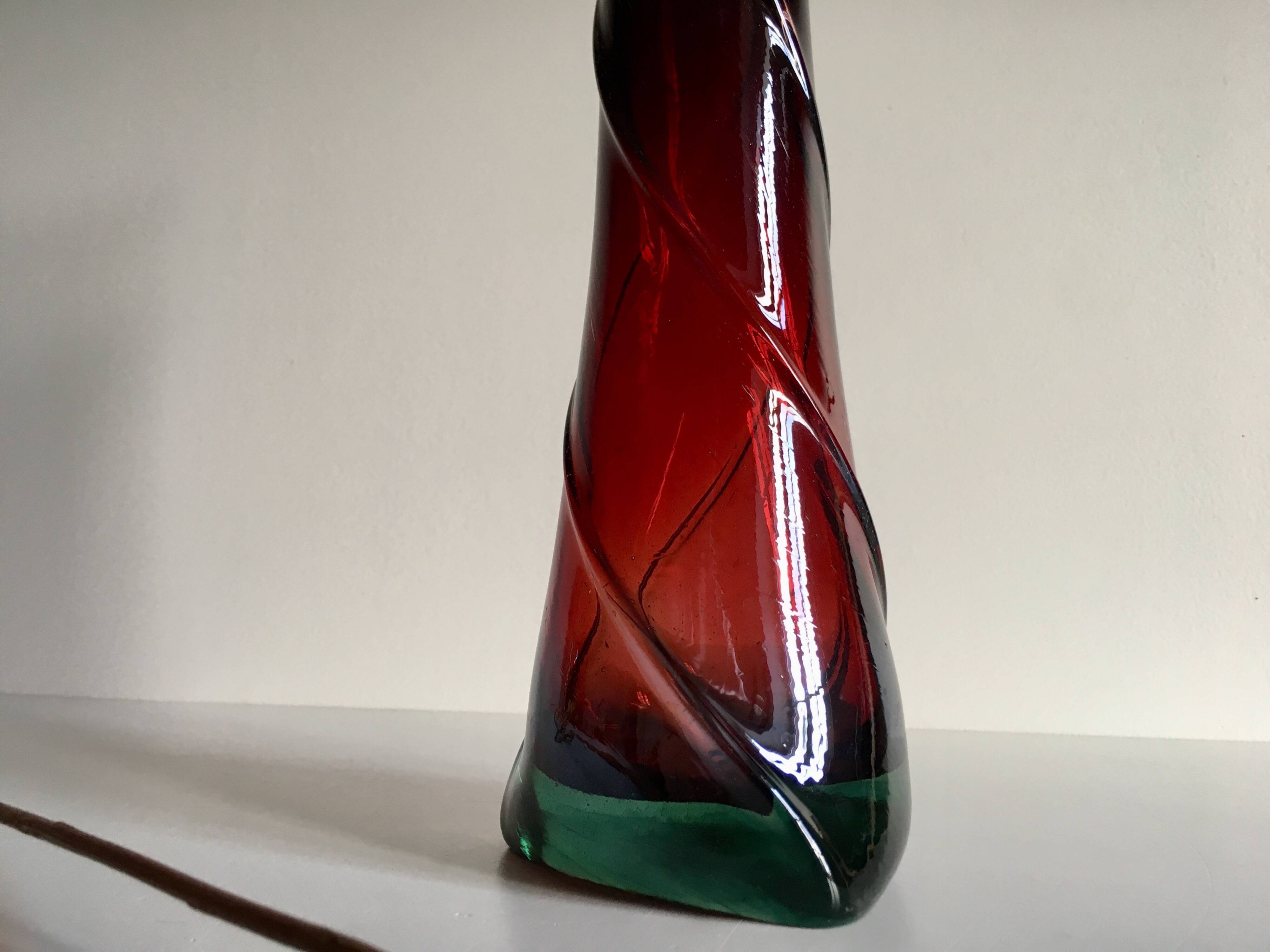 Modernist art deco crystal vase