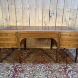 Bureau plat double de style Louis XVI en acajou à 8 pieds