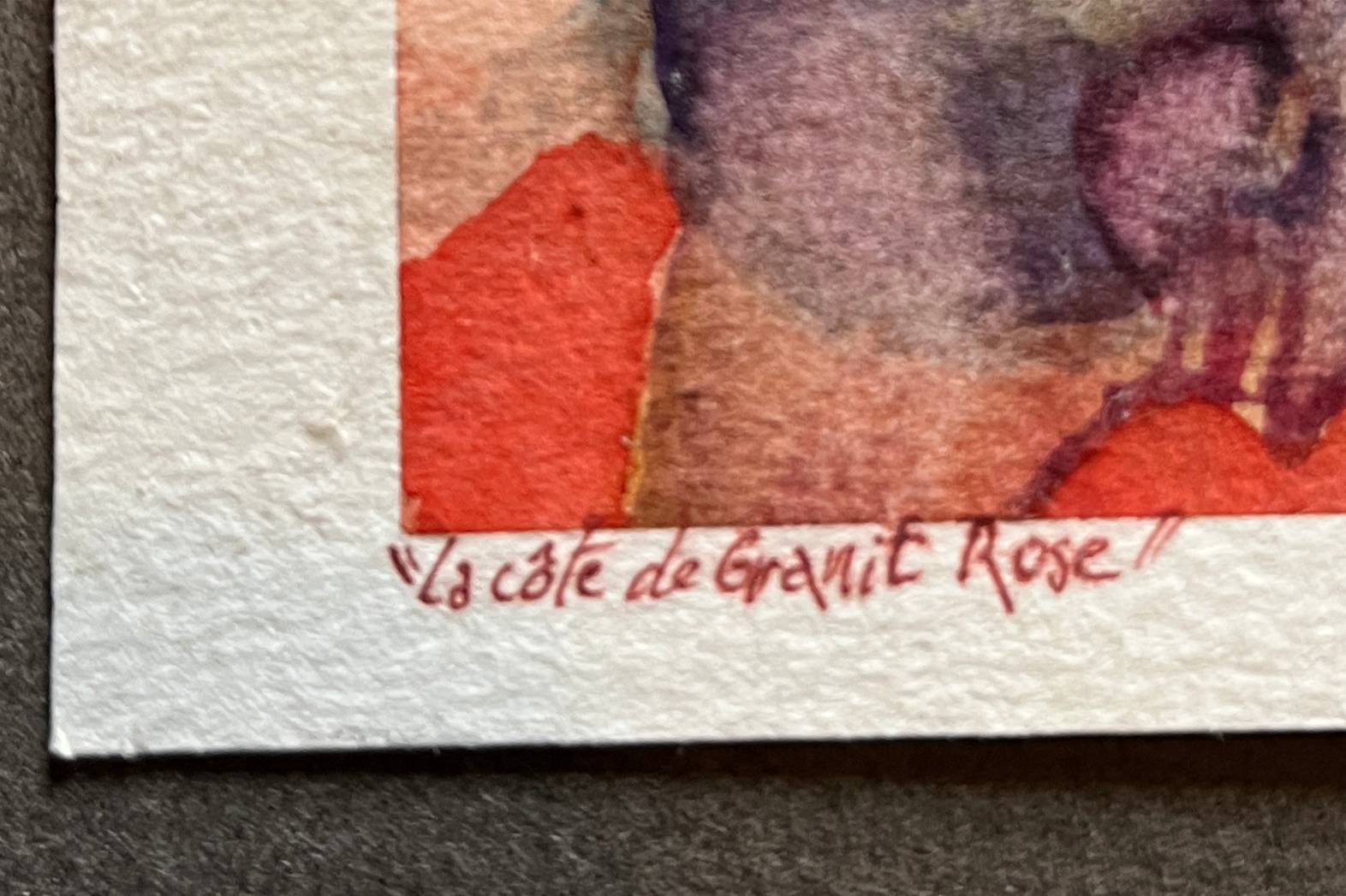 Set of 7 watercolor paintings signed B. Lévêque Burgundy Brittany