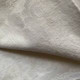 6  serviettes de table en fil de coton damassé blanc monogramme SL.