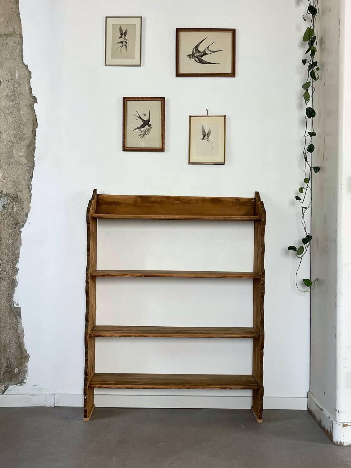Raw wood shelf