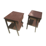 Pair of metal bedside table / formica