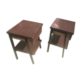Pair of metal bedside table / formica