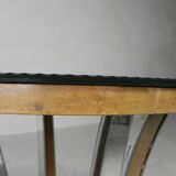 Art Deco coffee table, side table, with mirror glass and walnut veneer, 1930s