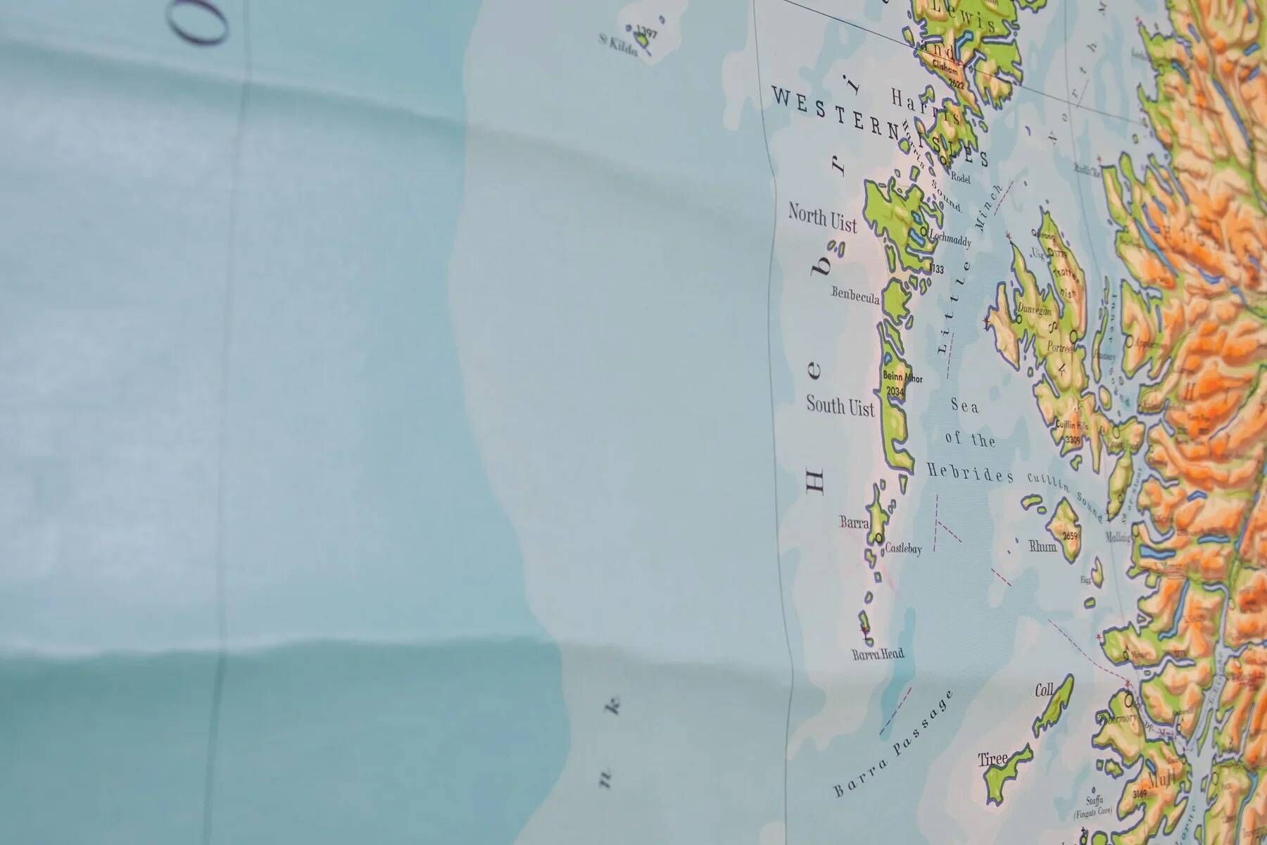 Vintage school maps of the British Isles, educational wall charts, 1960s