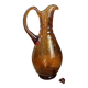 Grand pichet en verre bullé ambré 