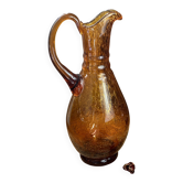 Large amber bubble glass jug