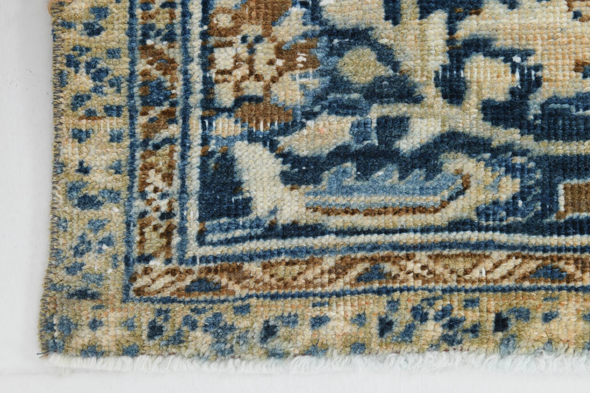 Grand tapis persan ancien bleu marine, 293 x 391 cm
