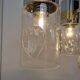 Vintage italian glass and chrome chandelier, 1970s