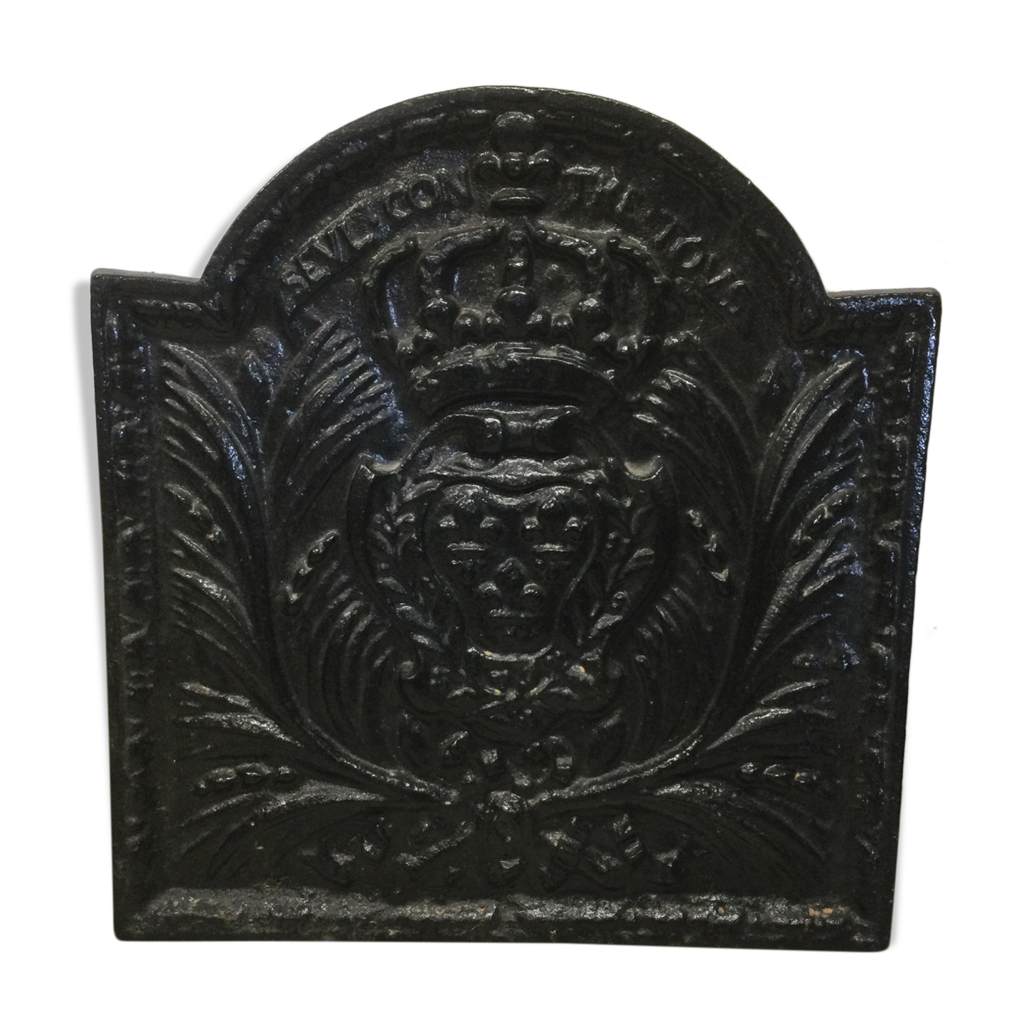 Old cast-cast-glass chimney plate